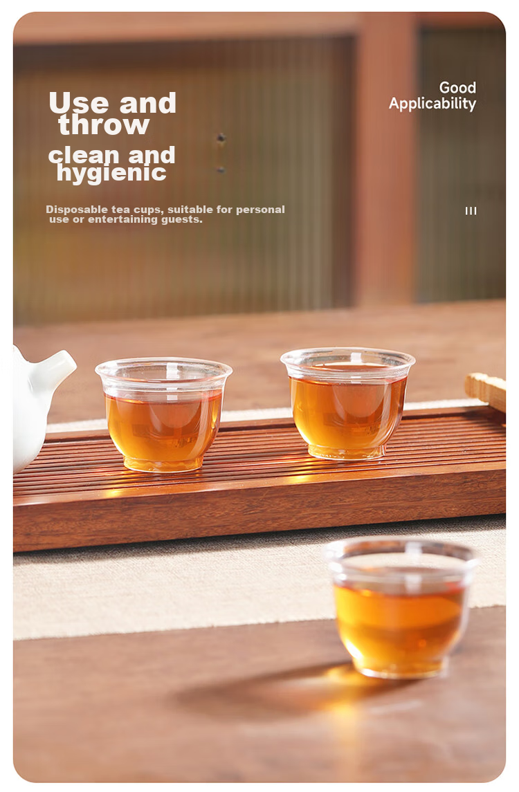 MARYYA Disposable Tea Cups, 60ml*100 Pieces, Thickened Aviation Space Plastic Kung Fu Tea Cups, Food-Grade High Temperature Resistant Cups 12