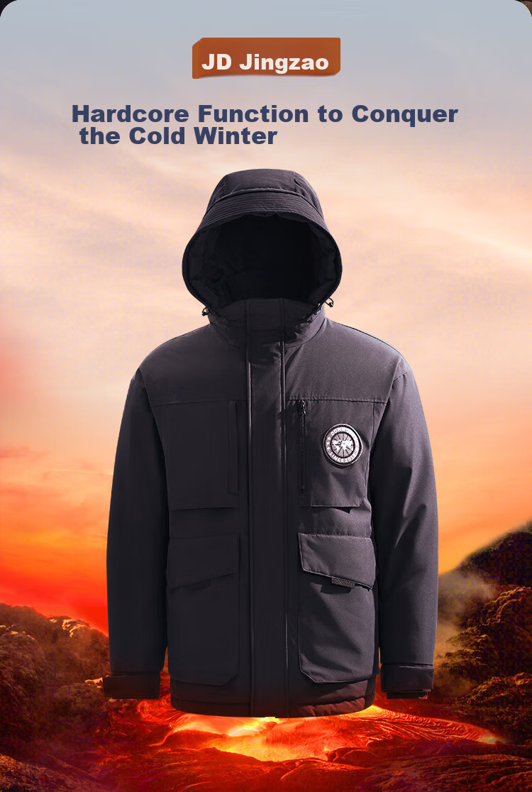 JD Original down Jacket for Men And Women, Couples' Short Parka Coat, Warm Thick Outerwear, Winter Clothing for Men, Gray, Size L 3