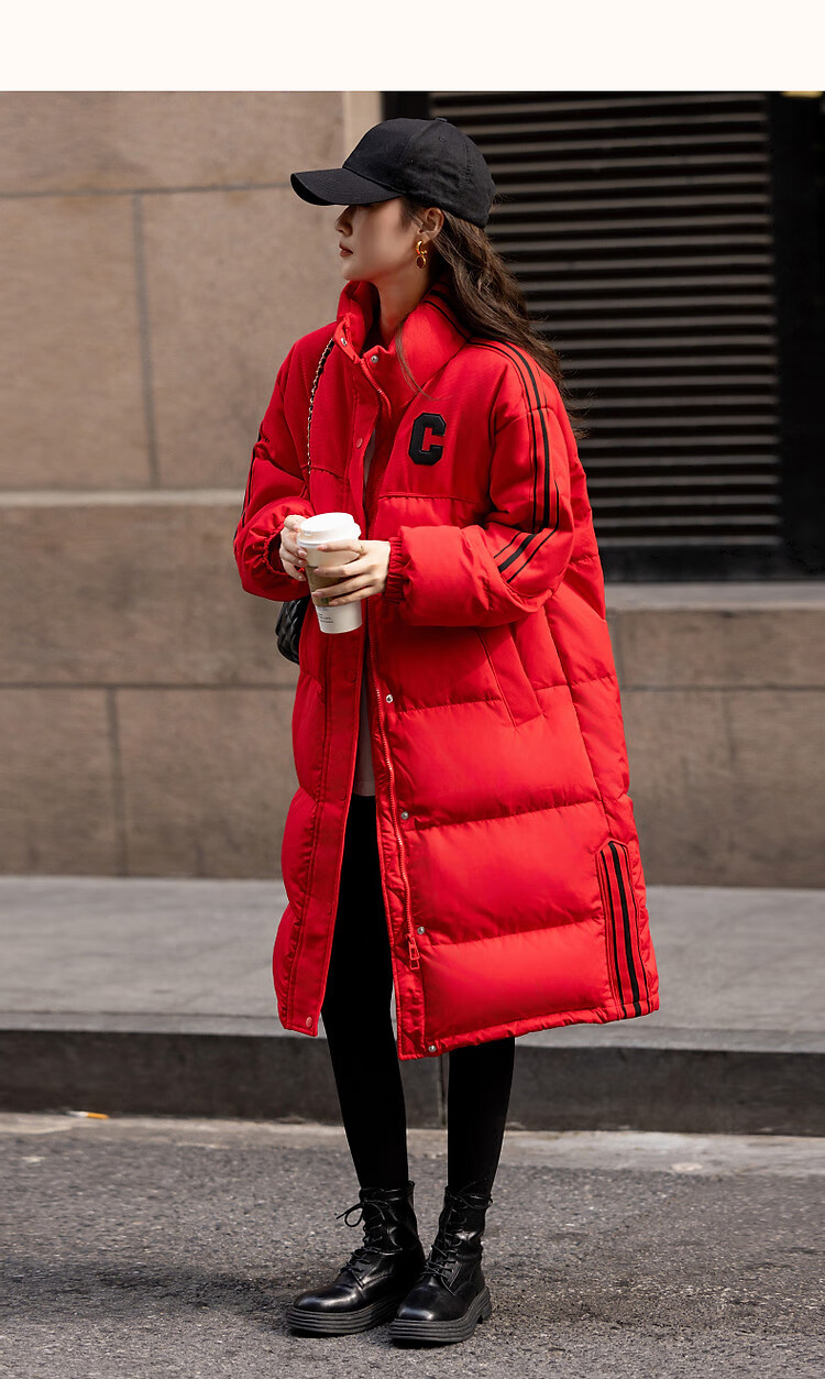 Dme [Warm Capture] Winter Warmth 90% Duck Down Windproof Sports Stand-Collar Long down Jacket for Women, Elegant Coat 16