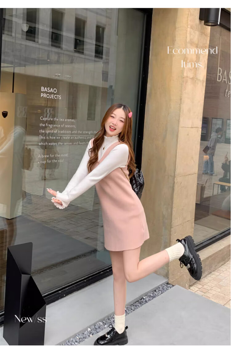 XUEXIMAN Knitted Sweater for Women, 2025 New Style, Solid Color Inner Layer, Semi-Turtleneck Top, Versatile Ruffle Trim Base Layer for Spring And Autum 21