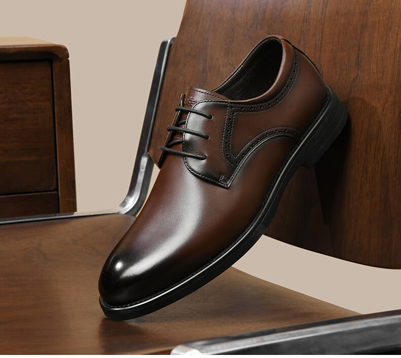HLA Men's Leather Shoes British Style Business Classic Formal Wedding Groom Shoes HAAPXM1EBA070 Black Size 39 12