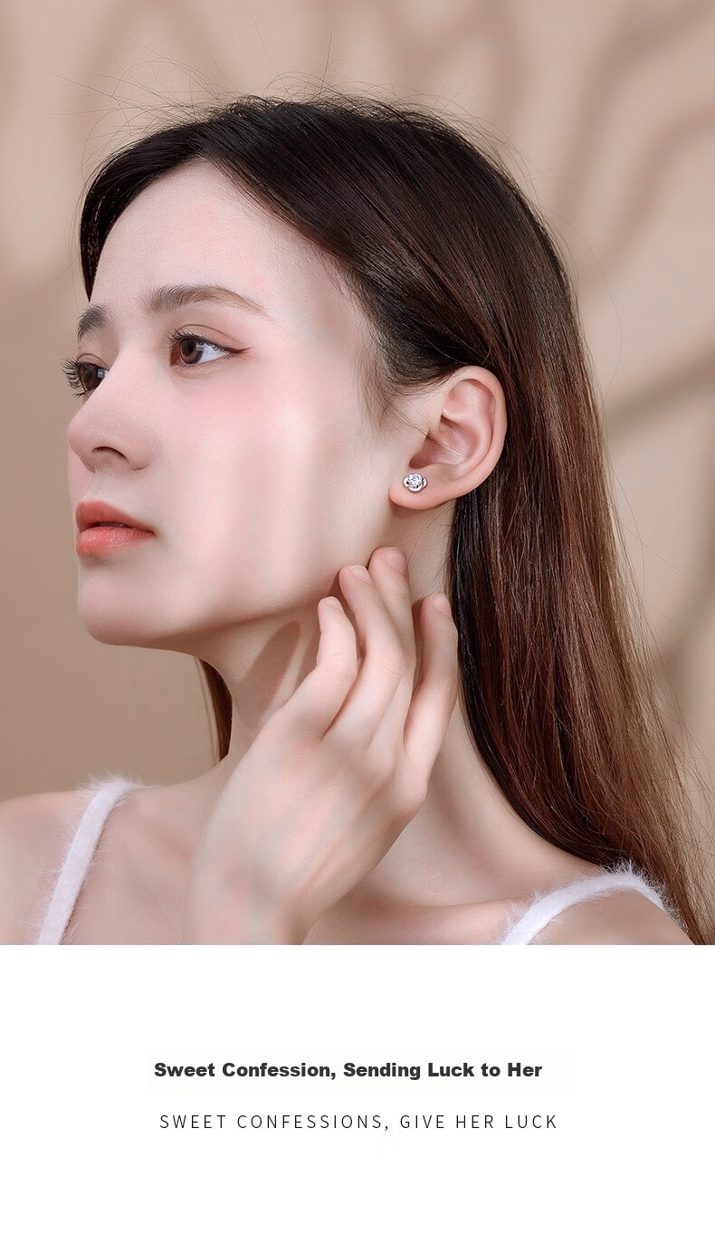 MANHE S999 Sterling Silver Four-Leaf Clover Stud Earrings for Women, New 2026 Style Birthday Gift for Female Friends 13