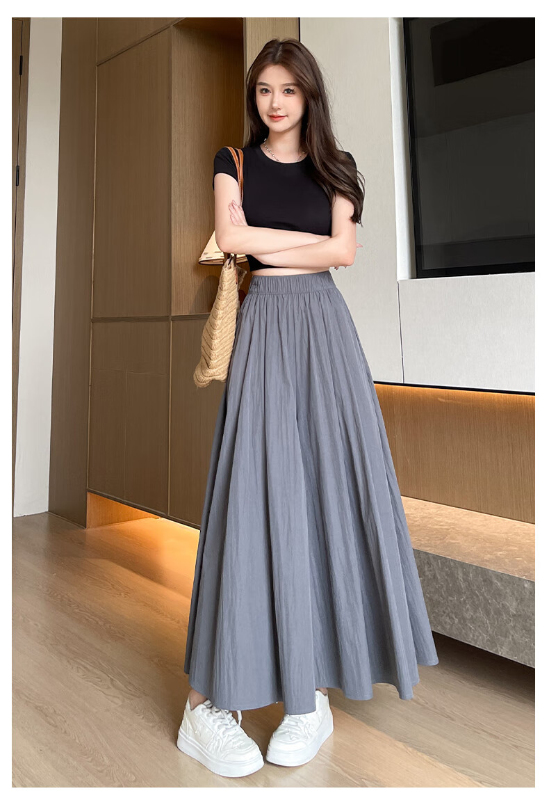 LangSha High-Waisted Yamamoto Skirt Pants for Women, Summer Lightweight Flowy Slimming A-Line Skirt Shorts, Loose Wide-Leg Pants for Petite Figures 26