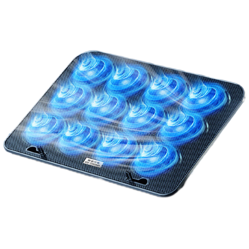 ICE COOREL A9F Laptop Cooling Pad with 12-Core Fan, Computer Desk Stand, Gaming Laptop Cooling Base, Tablet Cooler Fan with Phone Holder, Suitable for Lenovo, Apple, Huawei
