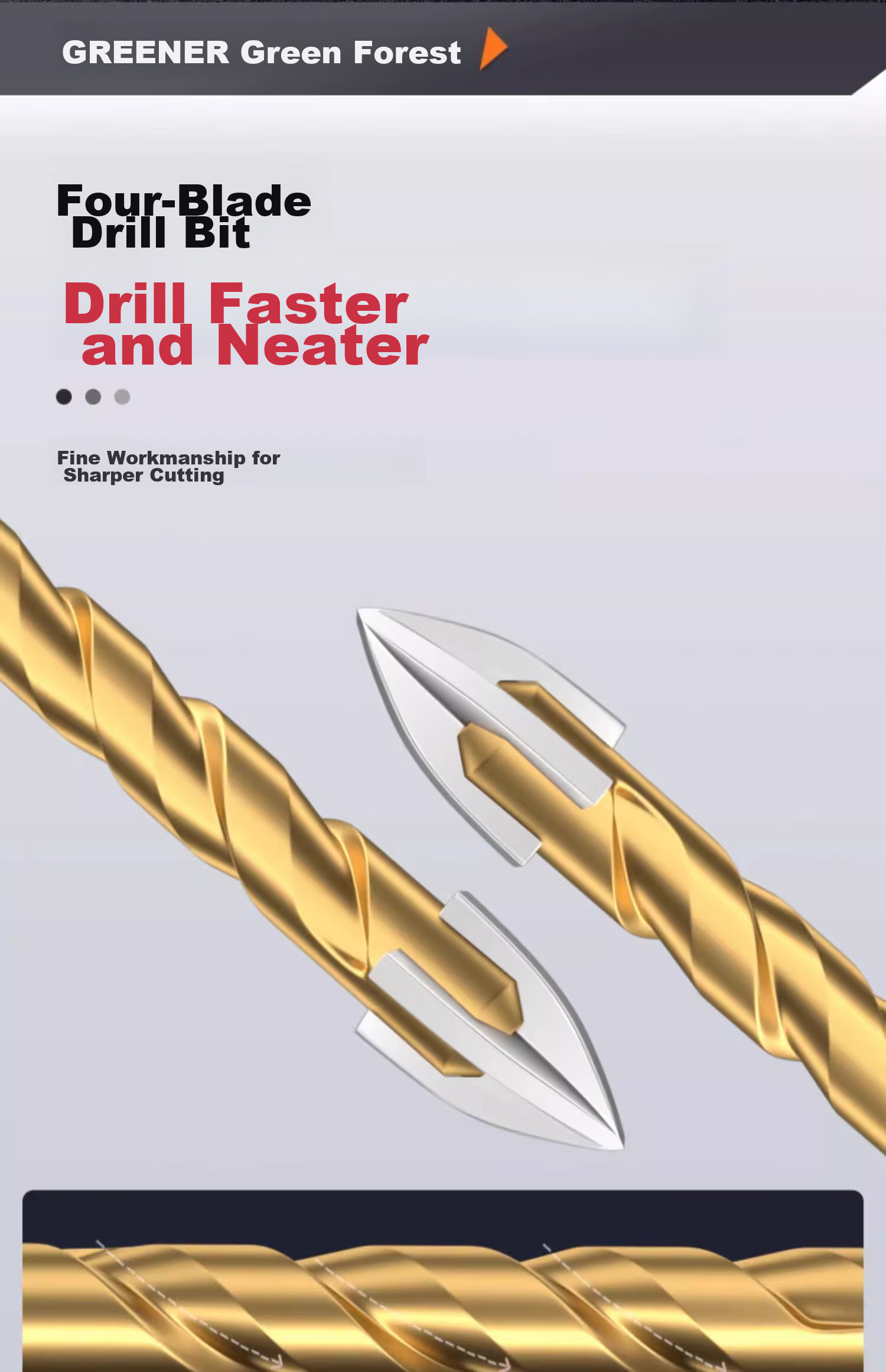 GREENER Concrete Marble Drill Bit Four-Blade Impact King Drill Triangular Drill for Ceramic Tile And Glass Drilling 6/8/10/12mm 8