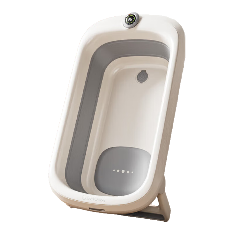 YEEHOO Foldable Baby Bathtub, Antibacterial, Temperature Display, Newborn Gift for Ages 0-8