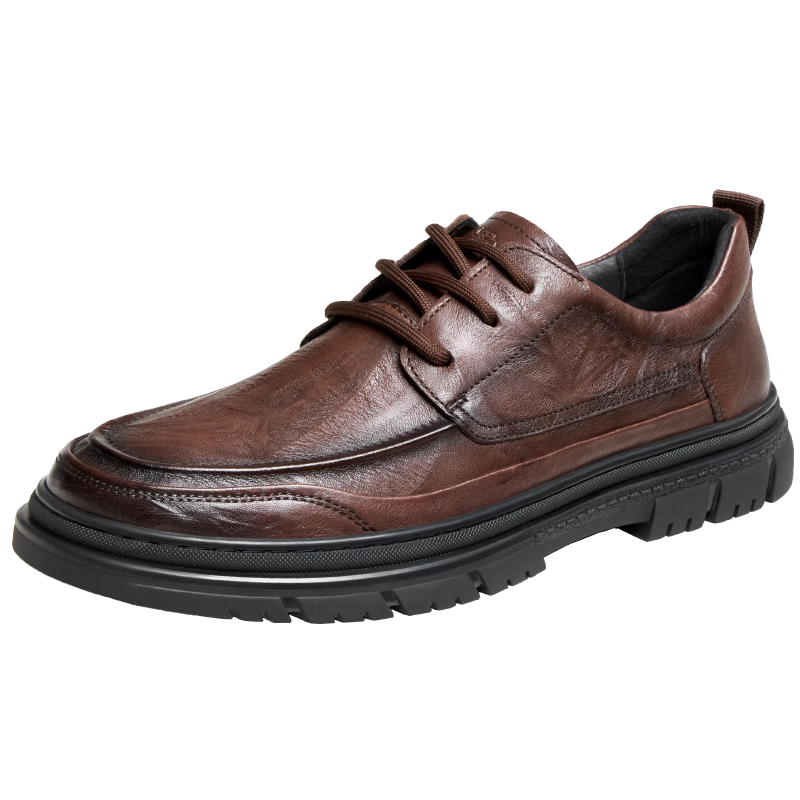 CAMEL Commuter British Retro Cowhide Business Formal Casual Leather Shoes for Men, G13A155022, Brown, Size 41