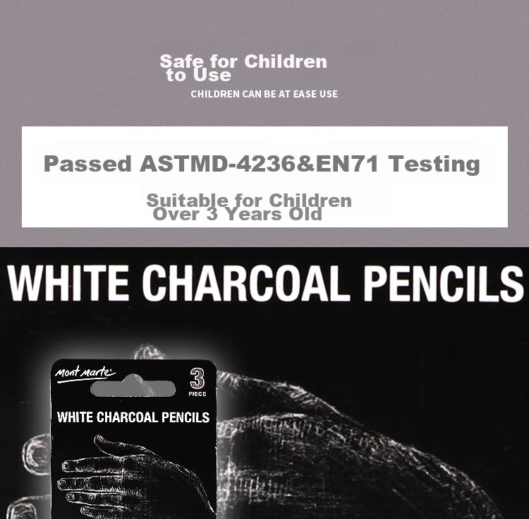 Mont Marte White Sketch Charcoal Pencils, 2-Pack, Art Charcoal Drawing Pencils, Sketching And Outdoor Drawing Highlighters, Specialized for Art Students, Thick Charcoal Pencils for Drawing, MPN0097 Art Sketching 18