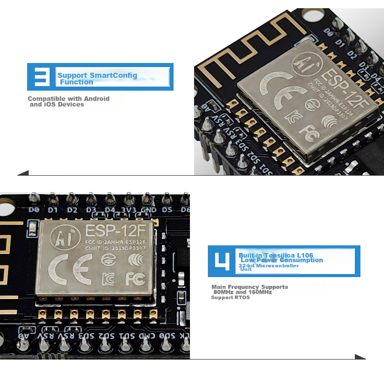 Diushitou NodeMCU Development Board ESP8266 Module Serial to WiFi Wireless Module Lua Firmware IoT Main Control Board CH340 Chip 3