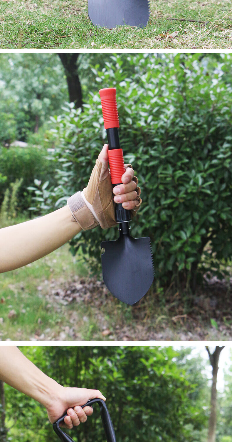 JAJALIN Multi-Functional Folding Shovel, Military Entrenching Tool, Car-Mounted Combat Shovel, Outdoor Camping Hoe And Pickaxe 9