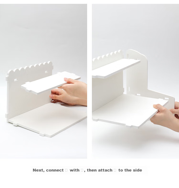 Ourunzhe Storage Rack, Desktop Organizer Shelf, Multi-Layer Storage Rack for Cosmetics, Small Shelf, White Double-Layer Medium Size 11