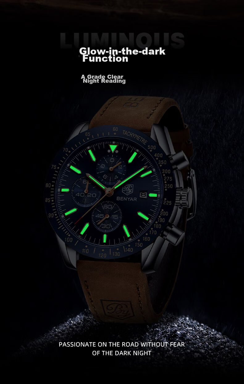 TSAR BOMBA Benyar Men's Quartz Watch Casual Business Self-Gift for Boyfriend, Student Exam Watch Father's Day Gift 13