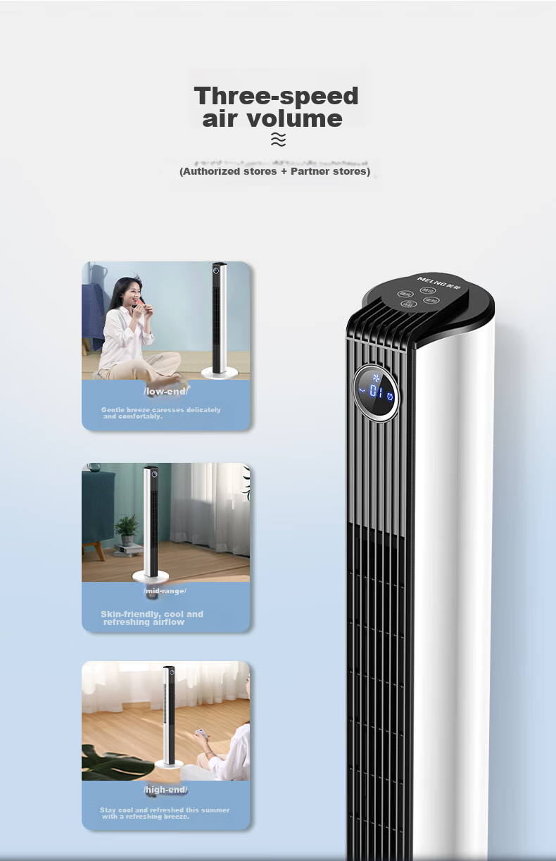MeiLing Electric Fan / Home Bladeless Tower Fan for Living Room Bedroom Office, Quiet Low Noise Floor Standing Oscillating Energy-Saving Fan MPF-DA0025 Tall Model 5