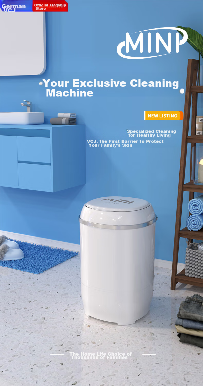 VCJ Mini Washing Machine, Compact Household Appliance for Mothers And Babies, Children's Underwear And Socks Washer, Dorm And Rental Apartment Use, Pulsator Semi-Automatic Washer-Dryer Combo 1