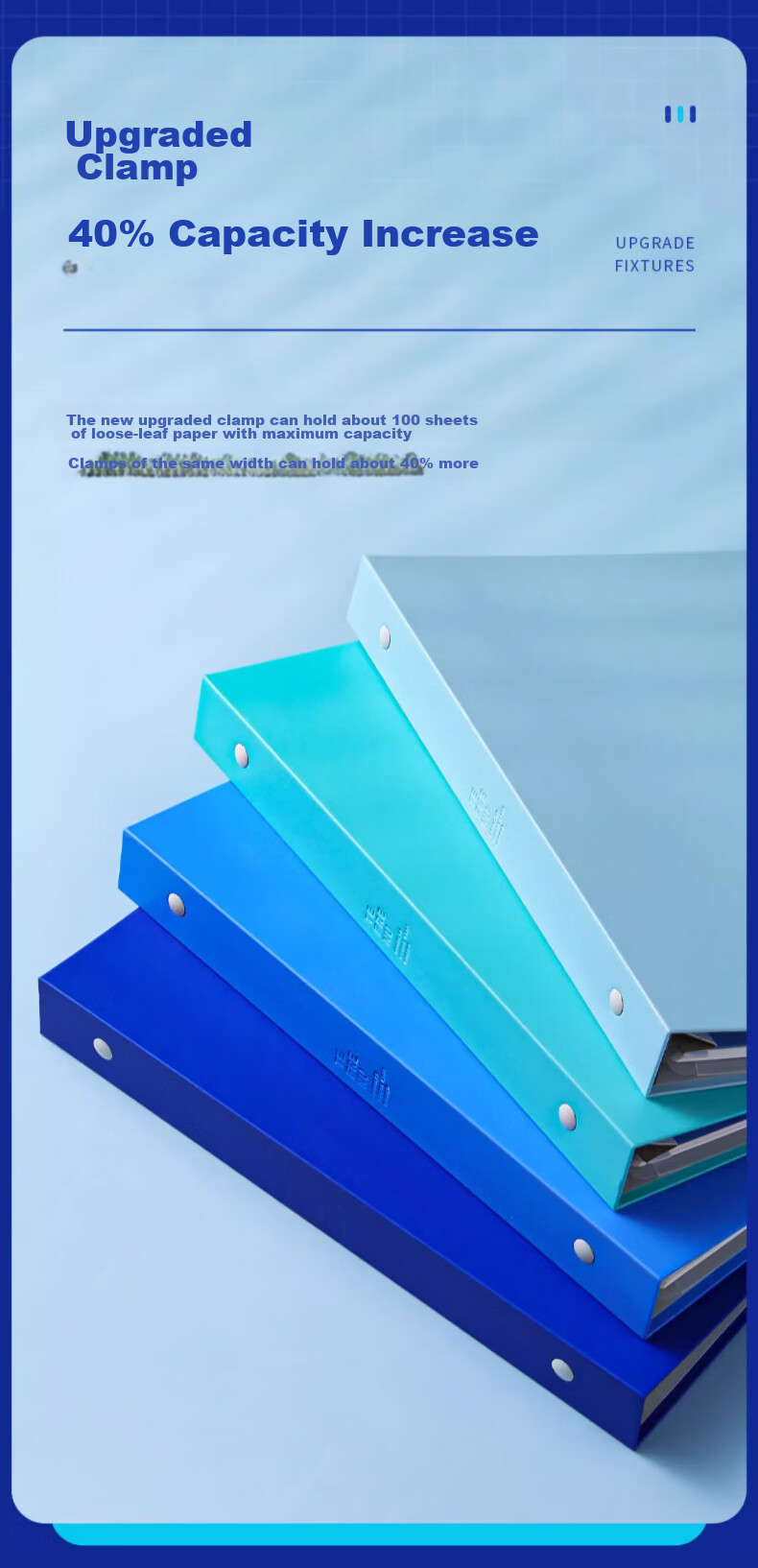 KINGJIM B5 Buckle Ring Klein Blue WJ Series Large Capacity Loose-Leaf Notebook 476TTE-GSBN02 KINGJIM Blue 6