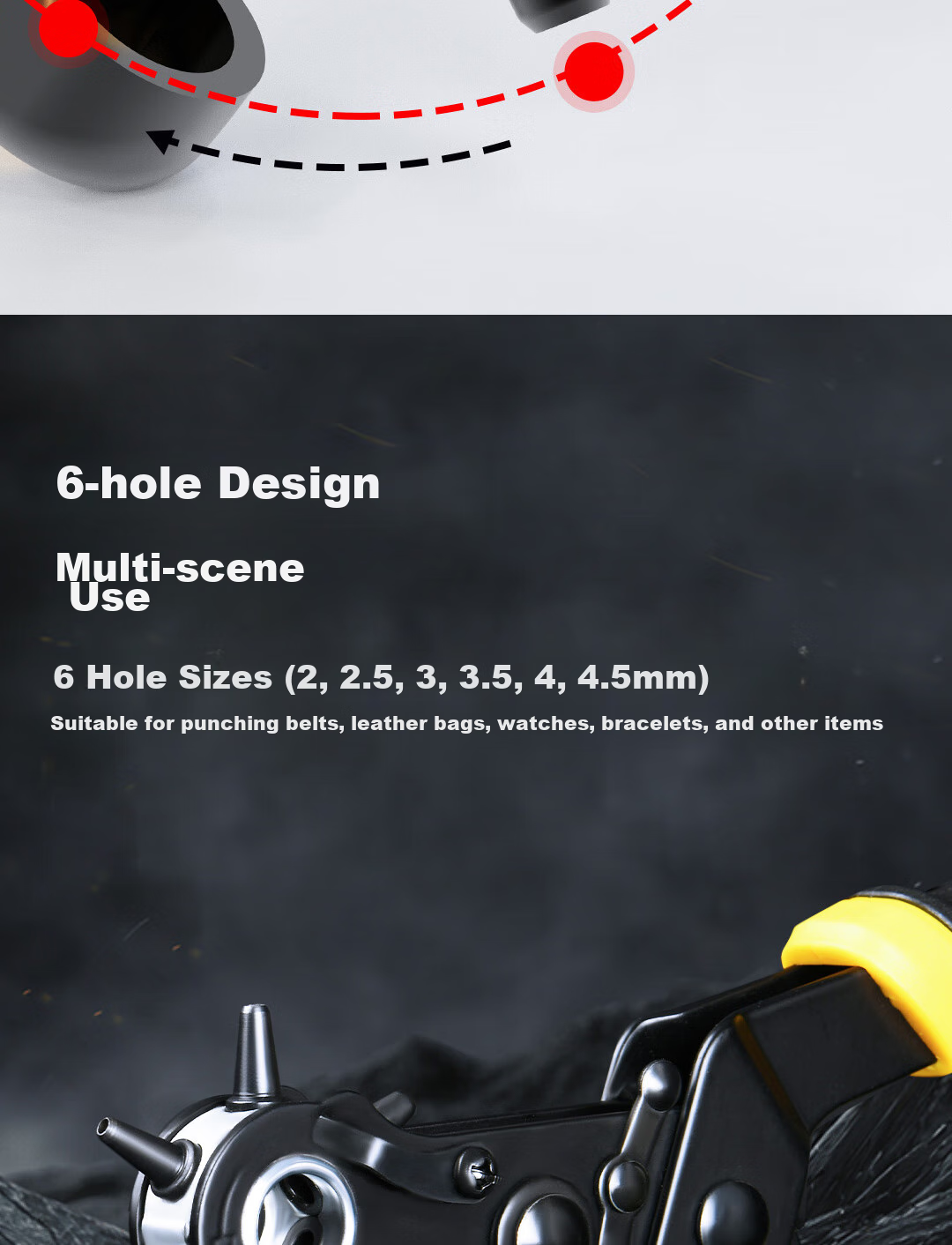 Deli Multi-Functional Labor-Saving Punch Pliers Belt Hole Puncher, Home Use Belt with 6 Holes, Alloy Punch Head 4