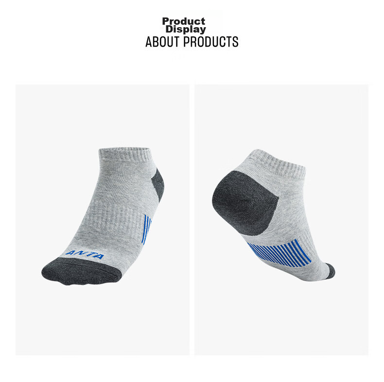 Anta Socks [4 Pairs] Sports Short Socks Comfortable Antibacterial Sweat-Absorbing Breathable Running Basketball Socks Unisex 12