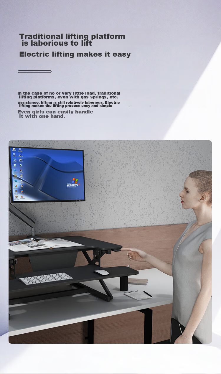 Loctek Height Adjustable Computer Desk, Standing Desk, Electric Lift Desk EM2M Elegant Black 5