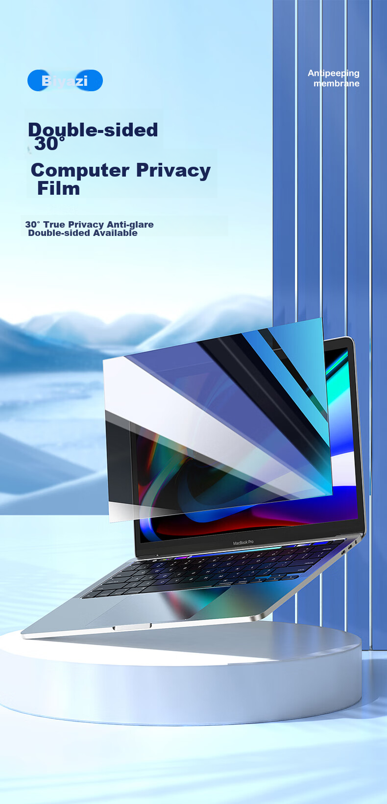 BIAZE Anti-Glare Screen Protector for Laptops, Monitor Privacy Filter, Universal Protective Film for Desktop Computers, Privacy Protection Film 13.3 Inches (16:10) 6