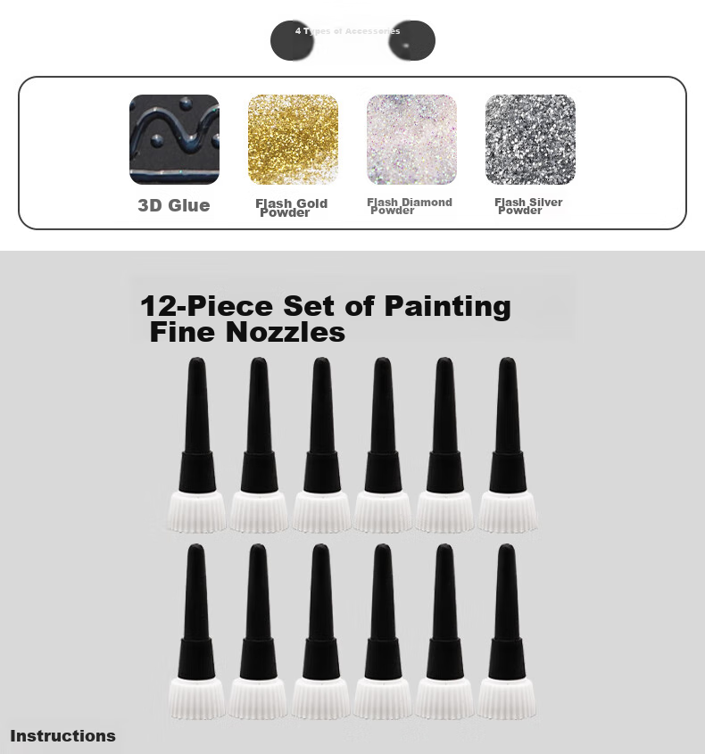 Pebeo 20ml 3D Paint Metal Pearl White Outdoor Sketch Art Painting Brush 6