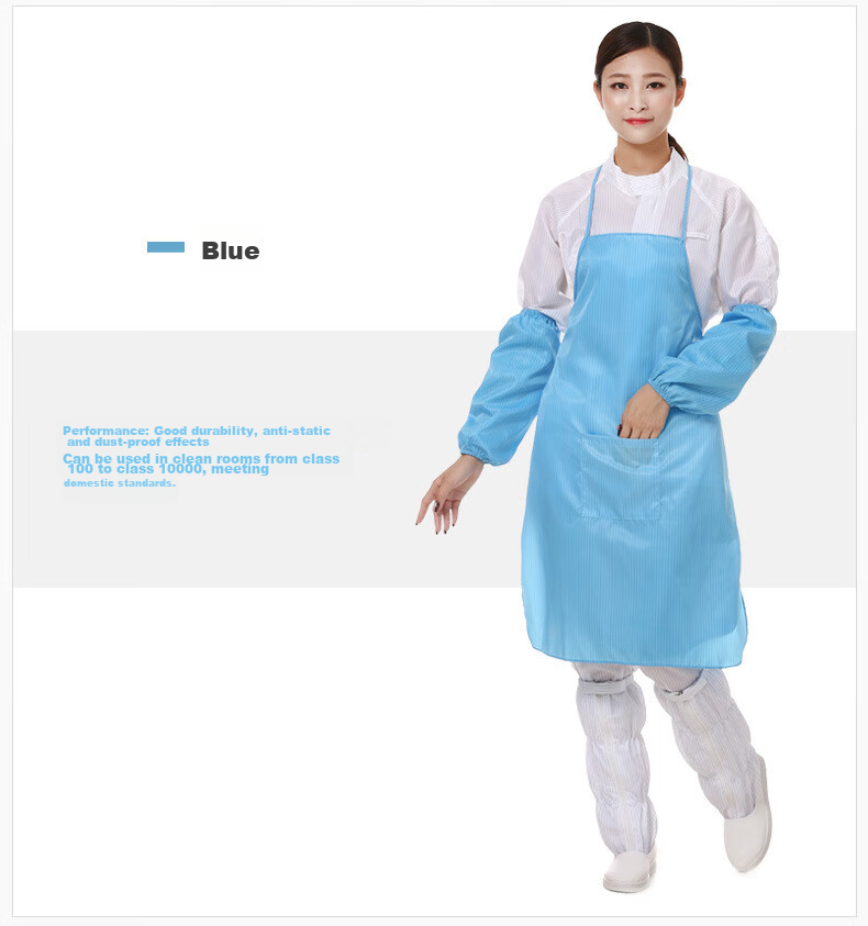 BAIGE Anti-Static Apron, Dust-Free Workshop Food Dust-Proof Apron, Work Apron Workwear, White [1 Piece], CW774561 5