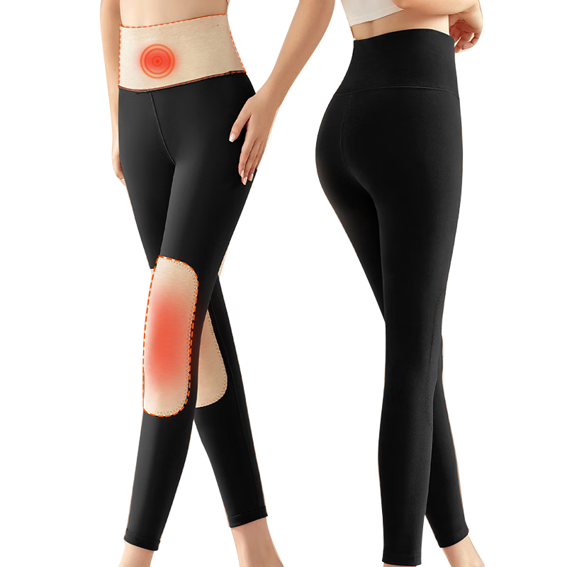 LangSha Women's Thermal Underwear, Autumn And Winter Wool Silk Patch Waist Protection Knee Protection High-Waist Tummy Control Seamless Women's Warm Pants