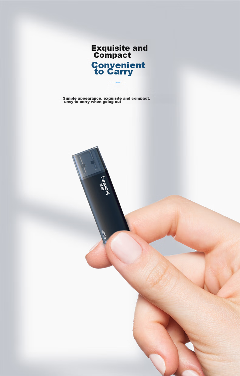 FANXIANG 64GB USB Flash Drive, USB2.0, Professional Bidding Mini USB Drive, Portable, Plug And Play, Enterprise Bidding Car Computer Universal Metal Flash Drive F202-2 Black 8