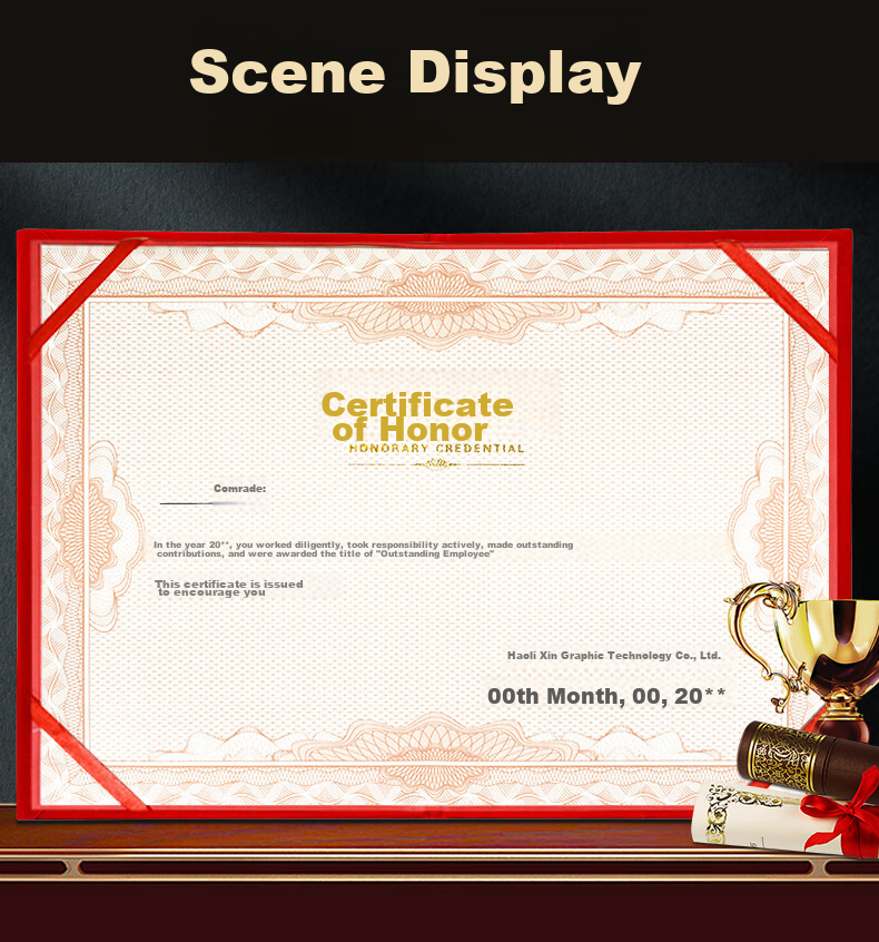 LISON 12K Certificate Inner Pages, 20 Sheets, Award Certificate Inner Pages, School And Company Commendation Certificates, Printable A4 Paper Inner Pages, Excluding Cover, 5903 4