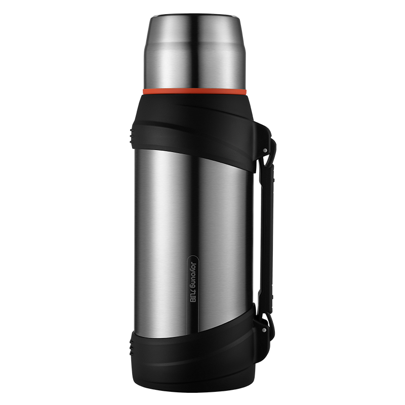 Joyoung Travel Thermos Flask, 304 Stainless Steel, Large Capacity, Vacuum Insulated Bottle for Car And Outdoor Use, 2L Silver