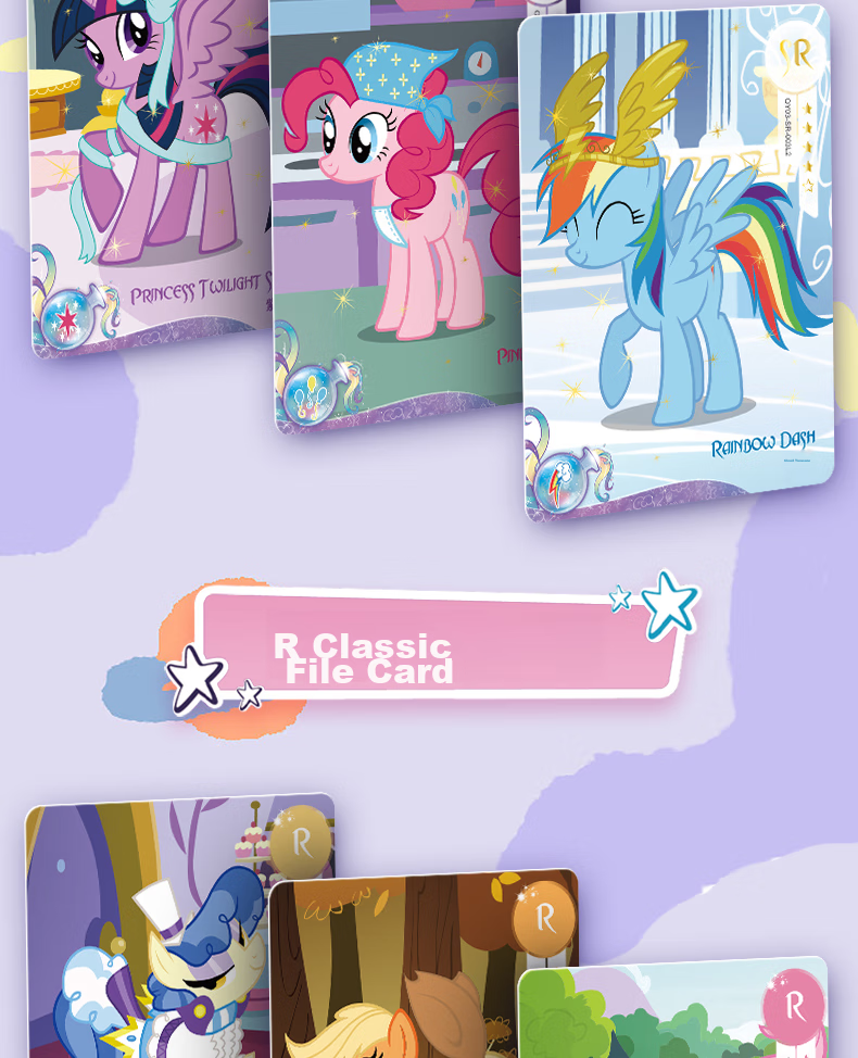 Kayou My Little Pony Card Game Full Box Fun Pack with 3 Rounds, Official My Little Pony Black-Backed CR Cards 5