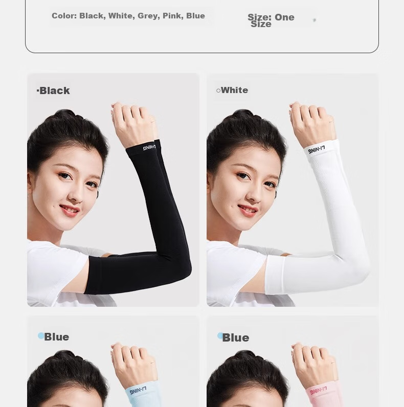 Li-Ning Ice Silk Cooling Arm Sleeves for Men And Women, Sun Protection Arm Covers, Summer Cycling Fishing Driving Sun Protection UV Protection Cool Arm Guard 23