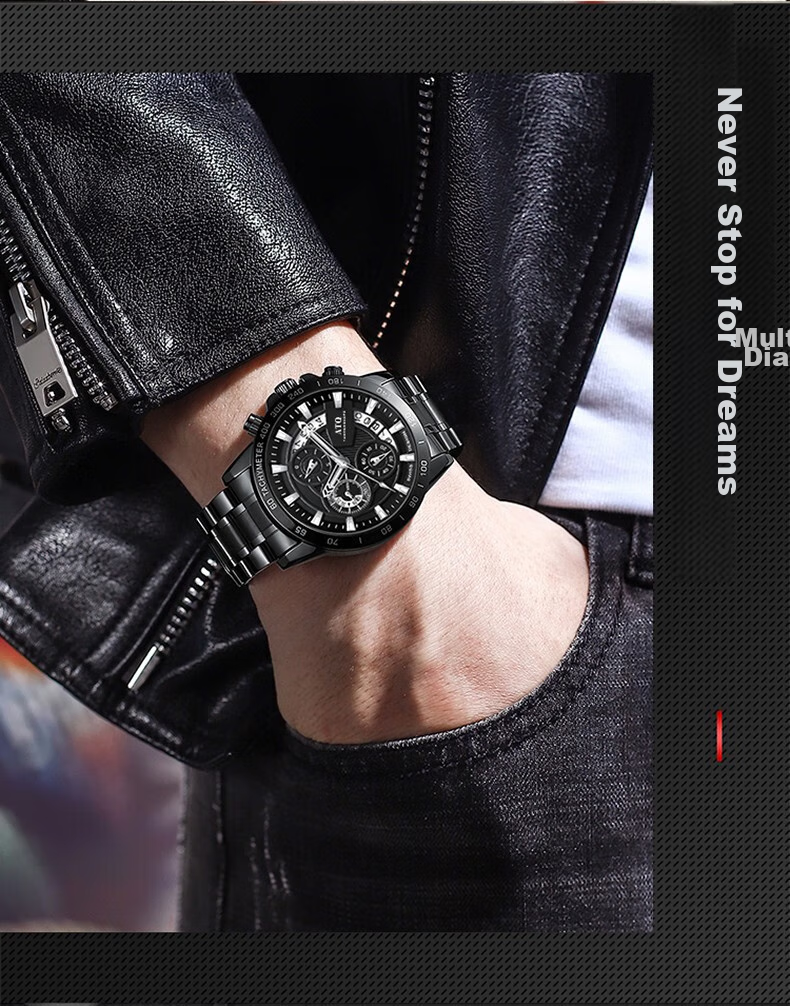 ATQ Celebrity Endorsed Black Knight Men's Casual Business Quartz Watch, New Year Valentine's Day Gift for Boyfriend Or Husband 5