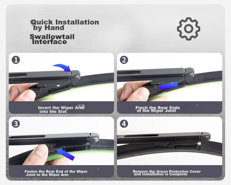 Paisu 2015-2021 Geely Boyue Boneless Wiper Blade, Original Factory Car Front Wiper Rubber Strip, Silent 24+19B1 3