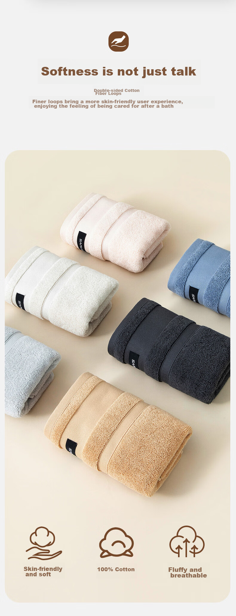Sanli Towel, High-End Five-Star Hotel Quality, Thickened Adult Sports Towel for Men's Bathing, Pure Cotton, 2 Pieces 7