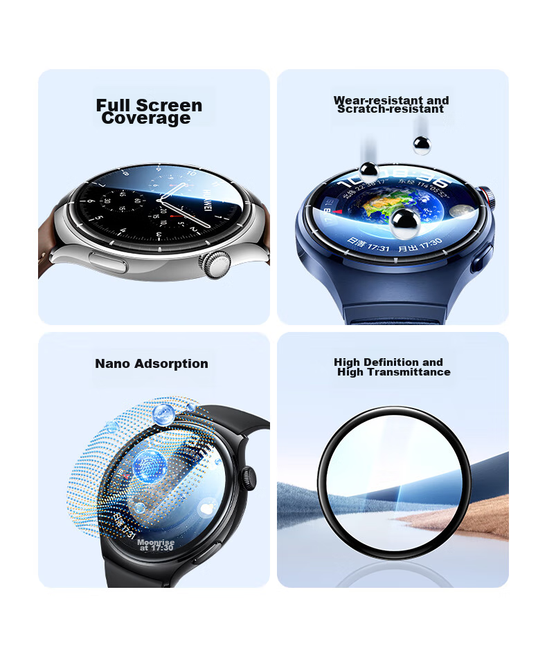 UGREEN Compatible with Huawei Watch 4/3 Protective Film, Composite Film, Non-Tempered Glass, HD Full Screen Coverage, 46mm Shockproof, Explosion-Proof, Scratch-Resistant, Fingerprint-Resistant 5