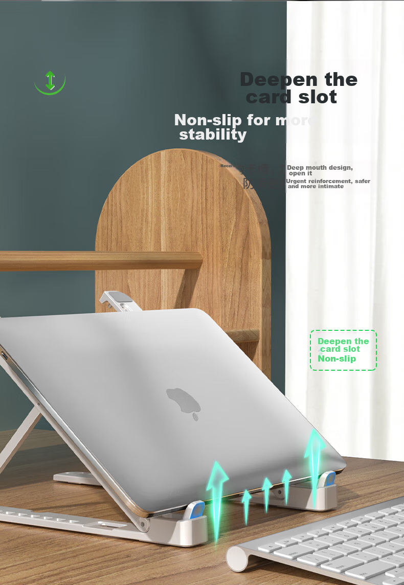 SUOHUANG Laptop Stand Cooling Pad, Desktop Riser, Portable Height Adjustable Stand, Invisible Base for Macbook Accessories, Universal Cervical Spine Foot Pad Support 4