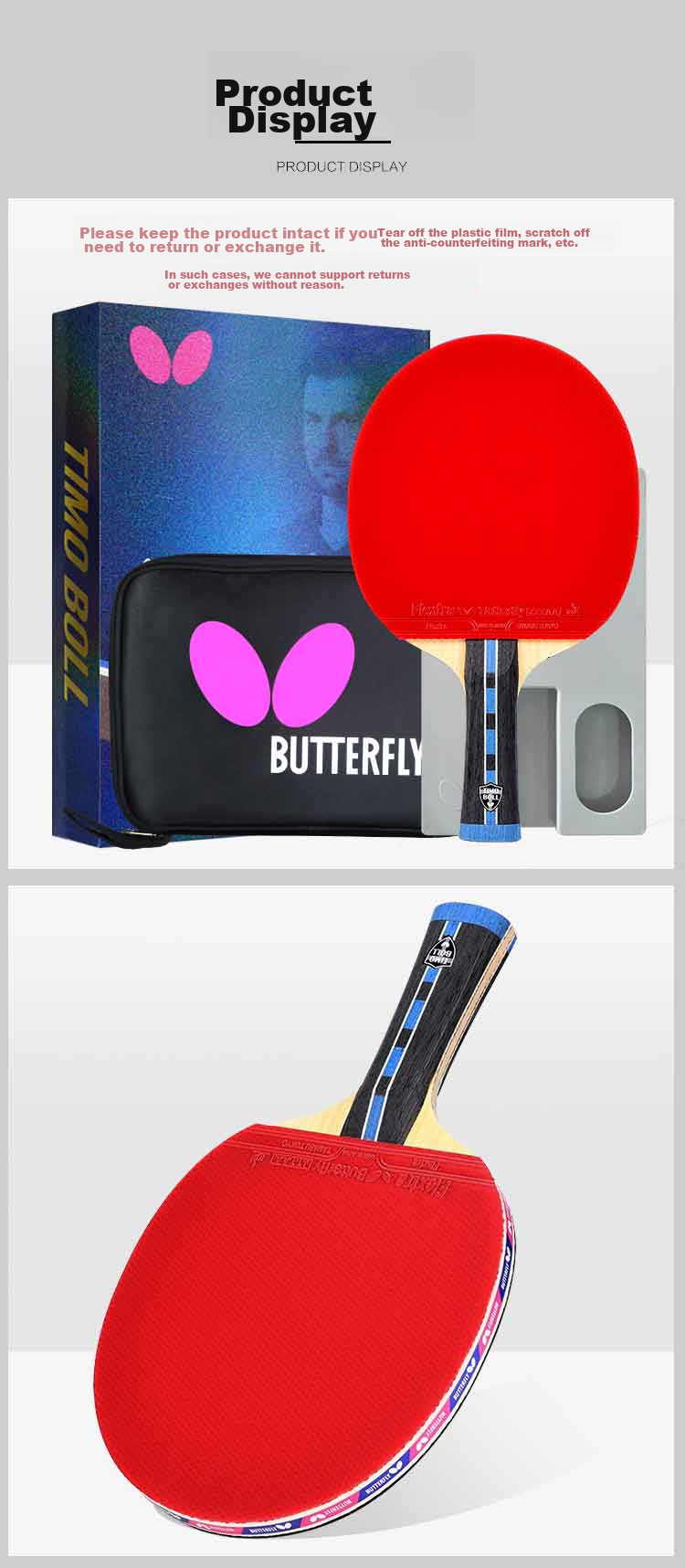 BUTTERFLY Butterfly Star Gift Box, Table Tennis Racket Upgraded Version with High Elasticity Carbon Fiber 7