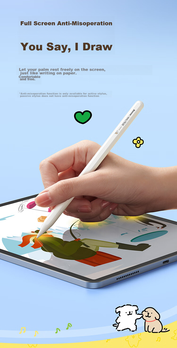 BASEUS Capacitive Stylus for IPad, Apple Pencil [Line Dog] Compatible with 2026 Pro/Air8/Mini/iPad11 Tablet Touch Screen Writing Pen Apple Pencil 21