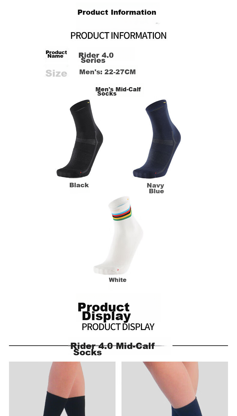 ALPINT MOUNTAIN Professional Mid-Calf Cycling Socks for Men, Sports Socks, Hiking Socks, Running Socks, Basketball Socks, Breathable 10
