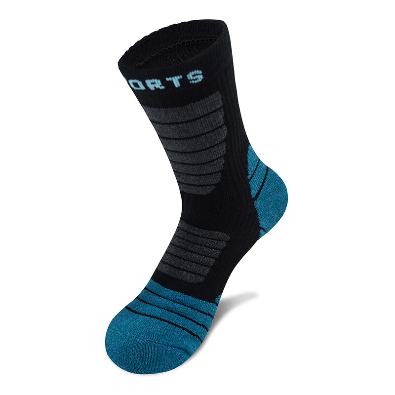 TFO Merino Wool Socks, Outdoor Breathable Sports Socks, Hiking And Mountaineering Socks 2202480, Men's Black And Blue