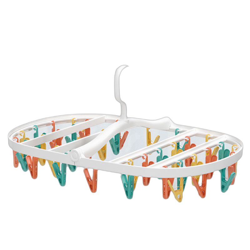 Grace 38 Clip Hanger, Foldable Drying Rack, Colorful, Multi-Functional Hanger for Adults And Children, Underwear And Socks Clip Hanger