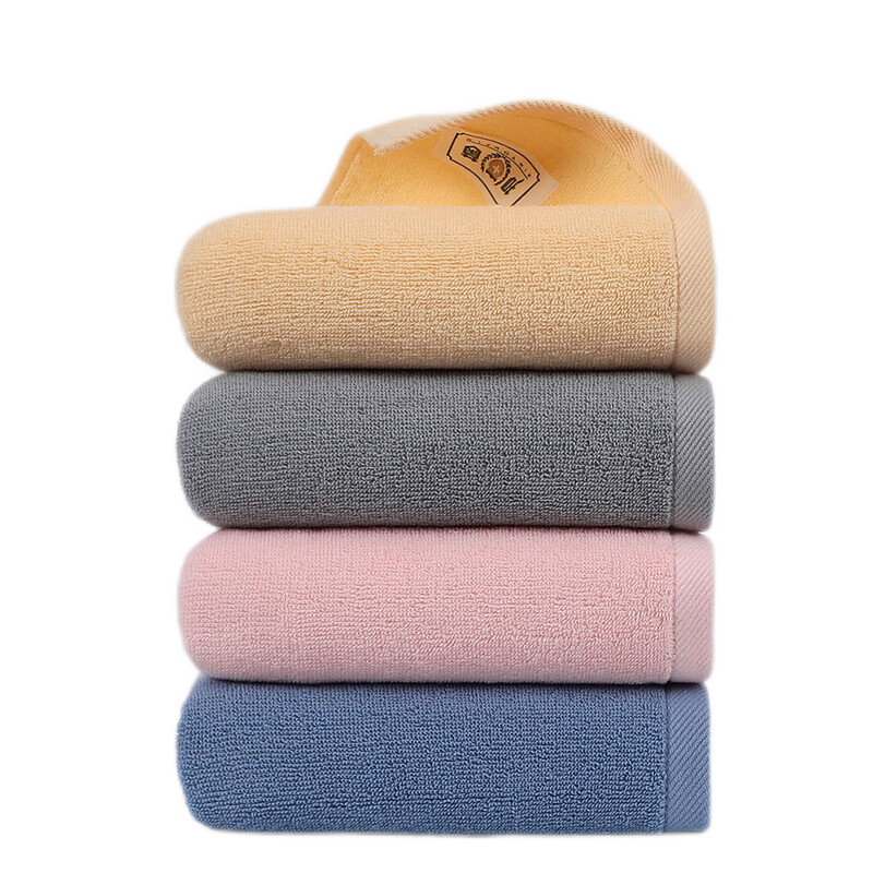 Grace Pure Cotton 3A Grade Antibacterial Towels, 4-Pack, Combed Plain Color, for Men And Women, Home Use, Face Washing, Bathing, Facial Cleansing Towels, 90g, Sports
