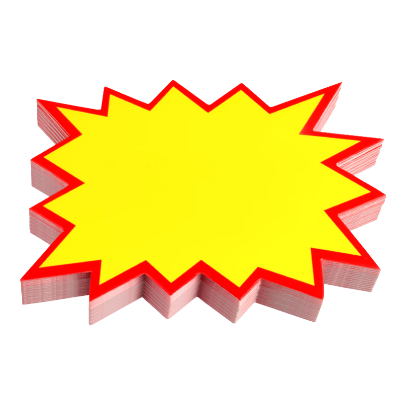 TaTanice Explosion Stickers Price Tags Promotional Labels Price Tags, Blank Large Size - 100 Sheets, Pen Included