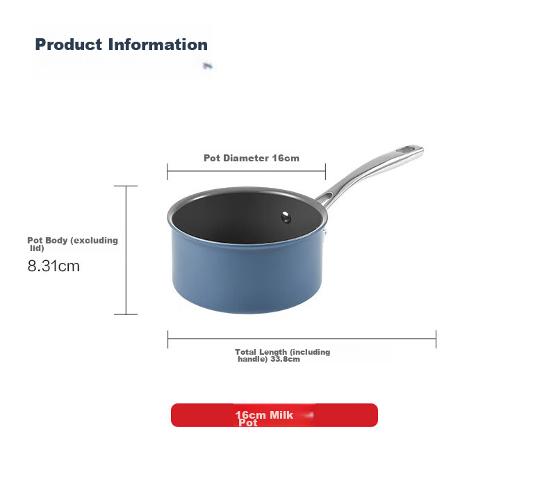 Tefal Milk Pot Star Ceramic Series Single-Person Noodle Pot Baby Food Pot with Ceramic Coating, Compatible with Gas And Induction Cooktops, Double Bottom 28
