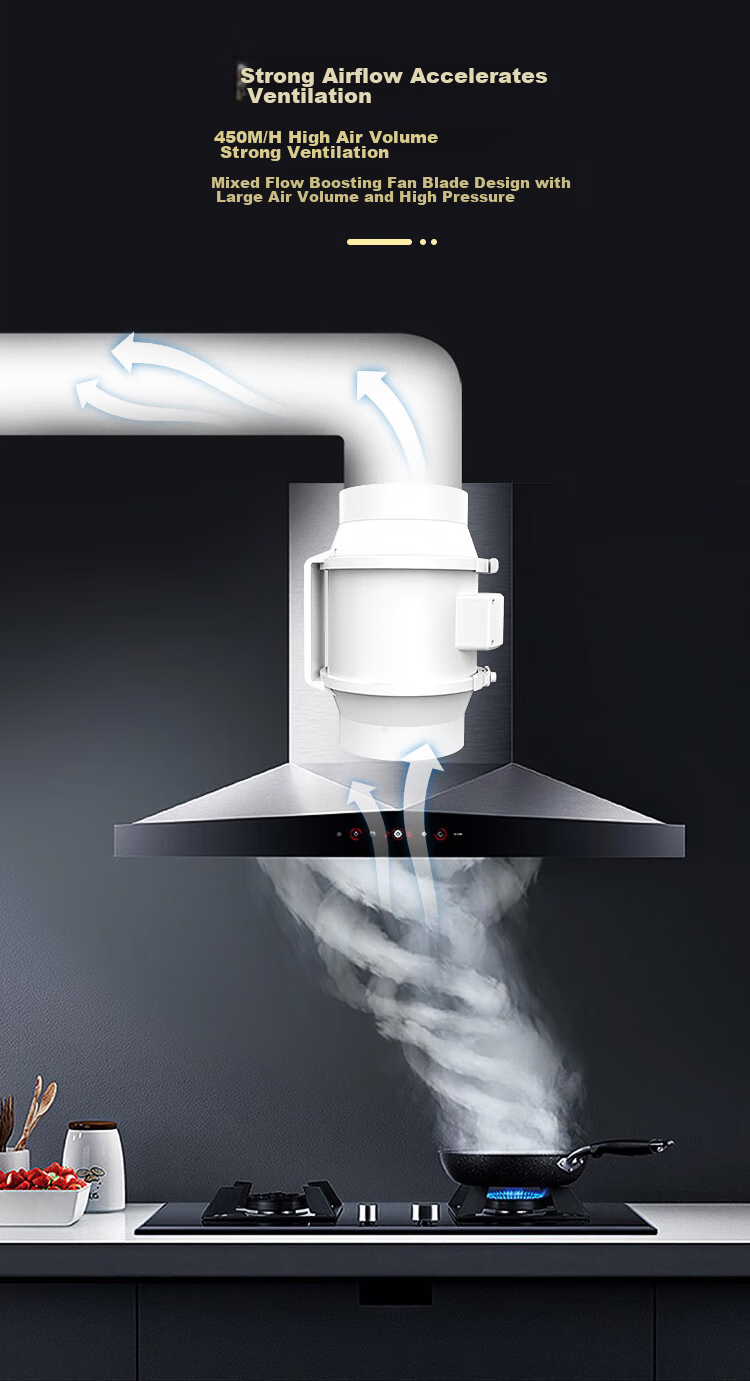 JINLING Duct Fan Exhaust Fan for Bathroom Ventilation, Kitchen Duct Extractor Fan, 6-Inch, DPT15-44 8