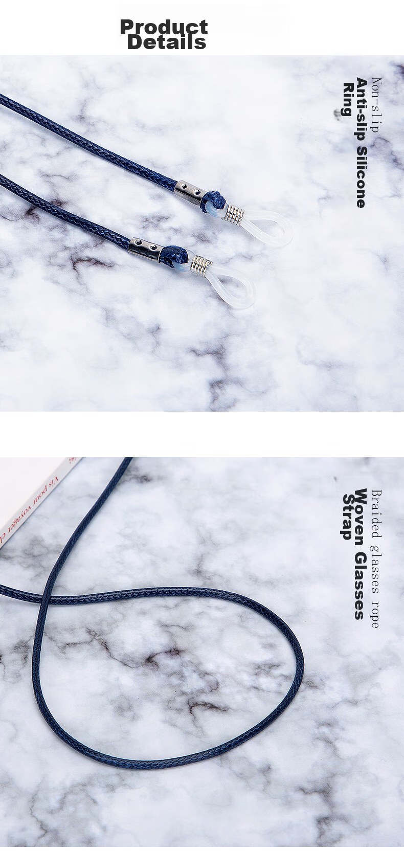SooGree Glasses Anti-Loss Cord Braided Eyeglass Strap for Adults And Children, Universal for Myopia Sunglasses Reading Glasses, Running Sports Anti-Drop Cord 3