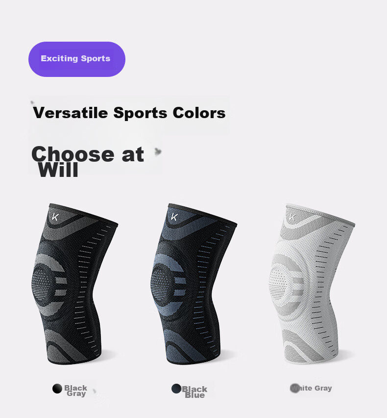 Keep Sports Knee Brace for Men, Running Jump Rope Anti-Slip Basketball Joint Meniscus Fixation Knee Protector, Xuanmo Black, Size S 9