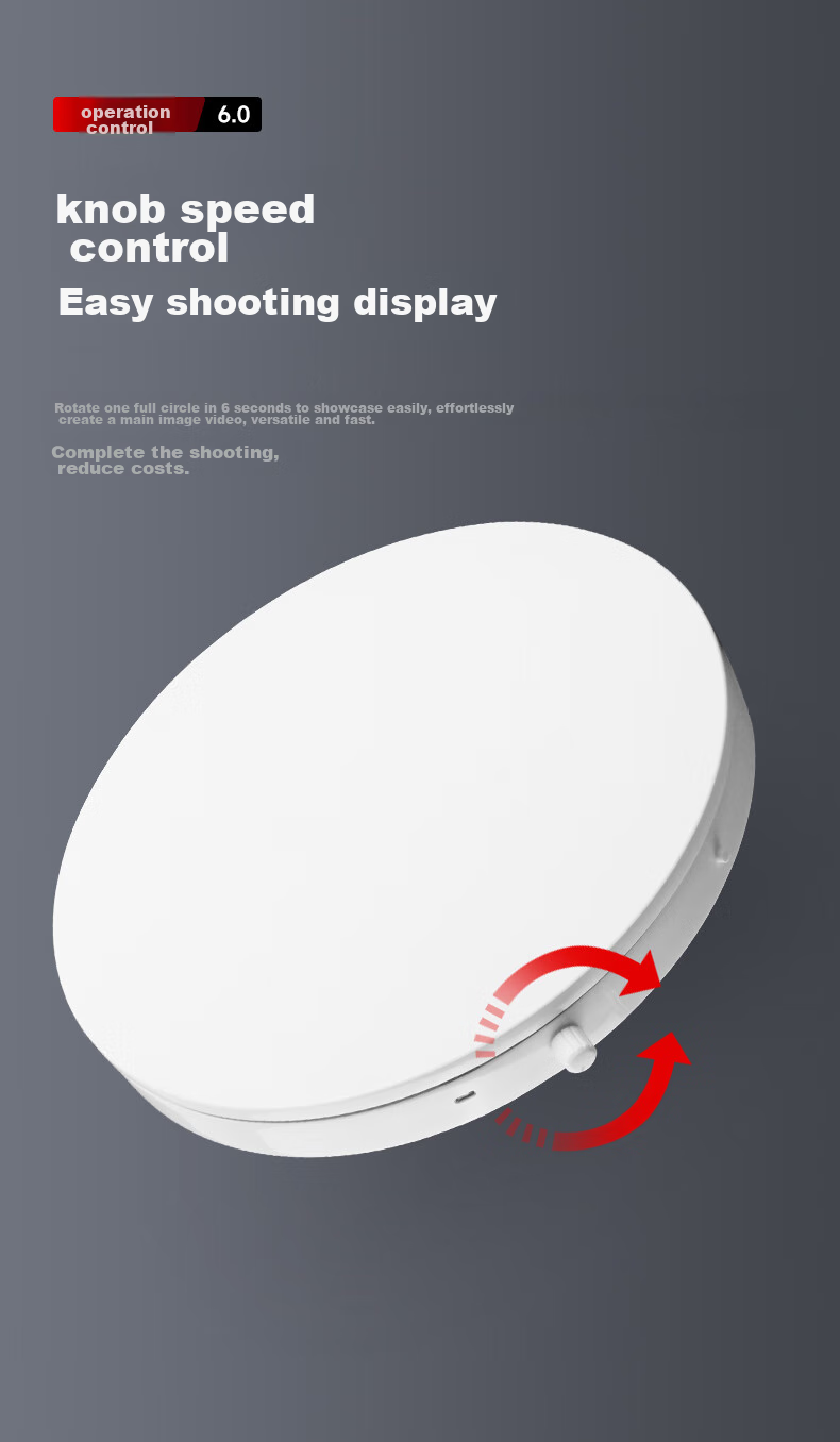 AMBITFUL Adjustable Speed Photography Shooting Electric Turntable Rotating Product Display Stand Small Jewelry Live Streaming Adjustable Speed Shooting Stand Model Automatic Photo-Taking Platform Base 9