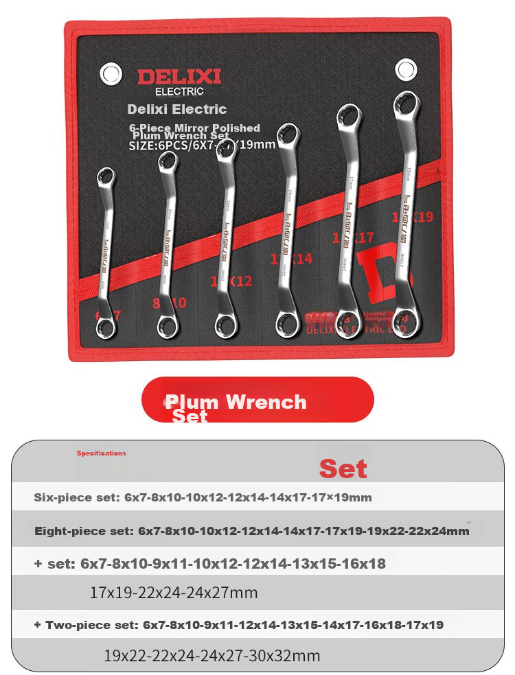 DELIXI ELECTRIC Wrench Set, Open-End Wrenches for Home And Car Repair, Labor-Saving Open-End Wrenches, 6-Piece Set 11