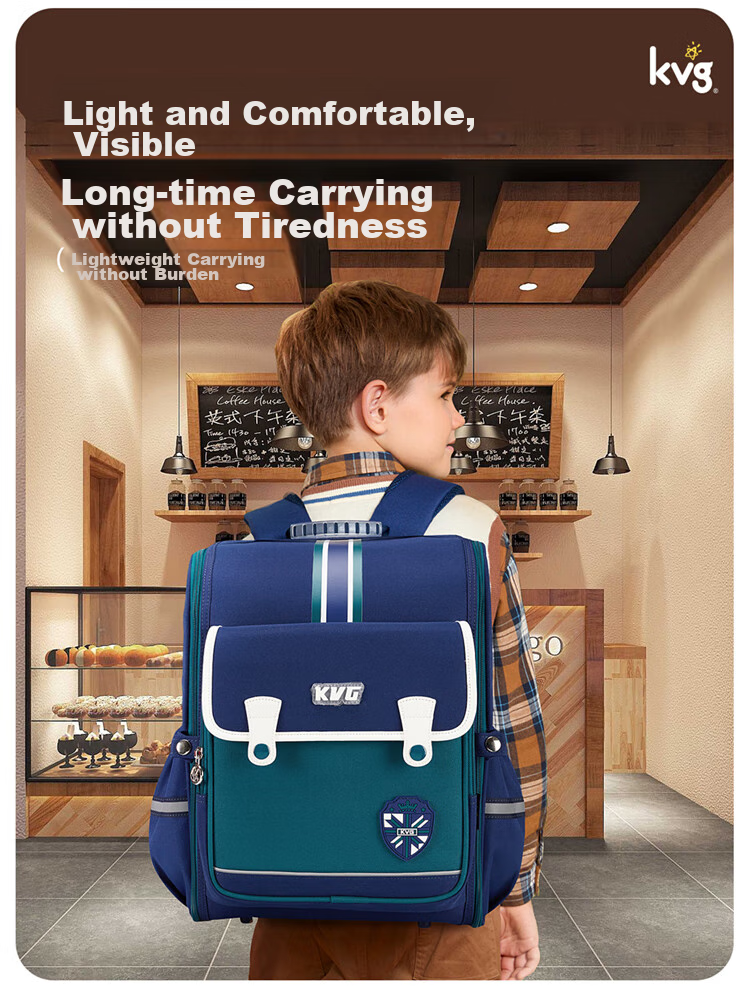 KVG Schoolbag for Primary School Students, Children's Backpack with Spine Protection And Load Reduction, Suitable for Grades 1-3, Double Shoulder Bag for Boys And Girls 3
